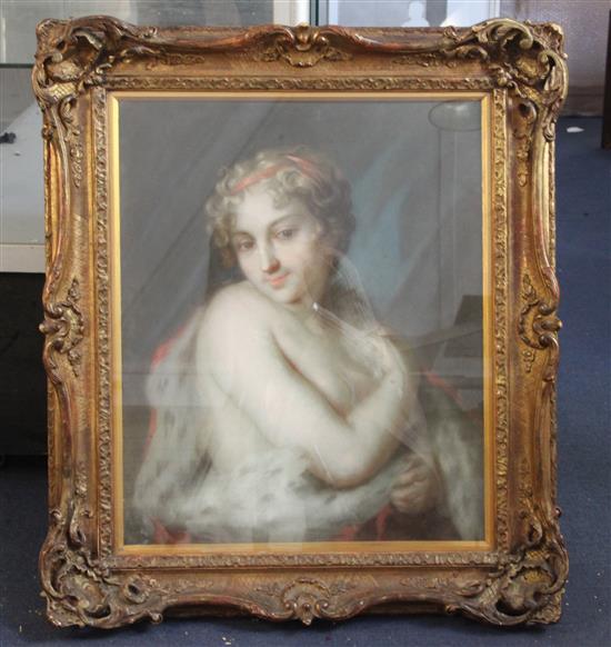 After Rosalba Carriera Portrait of Winter 23 x 19in.